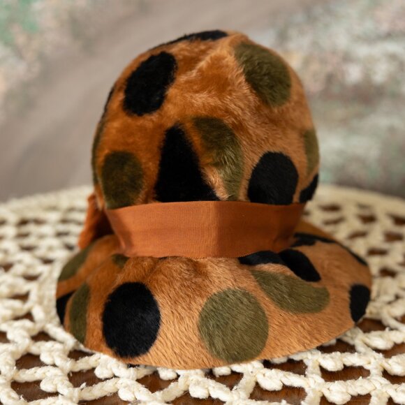 Vintage 1960s MR. JOHN Jr. Abstract Polka Dot Hat